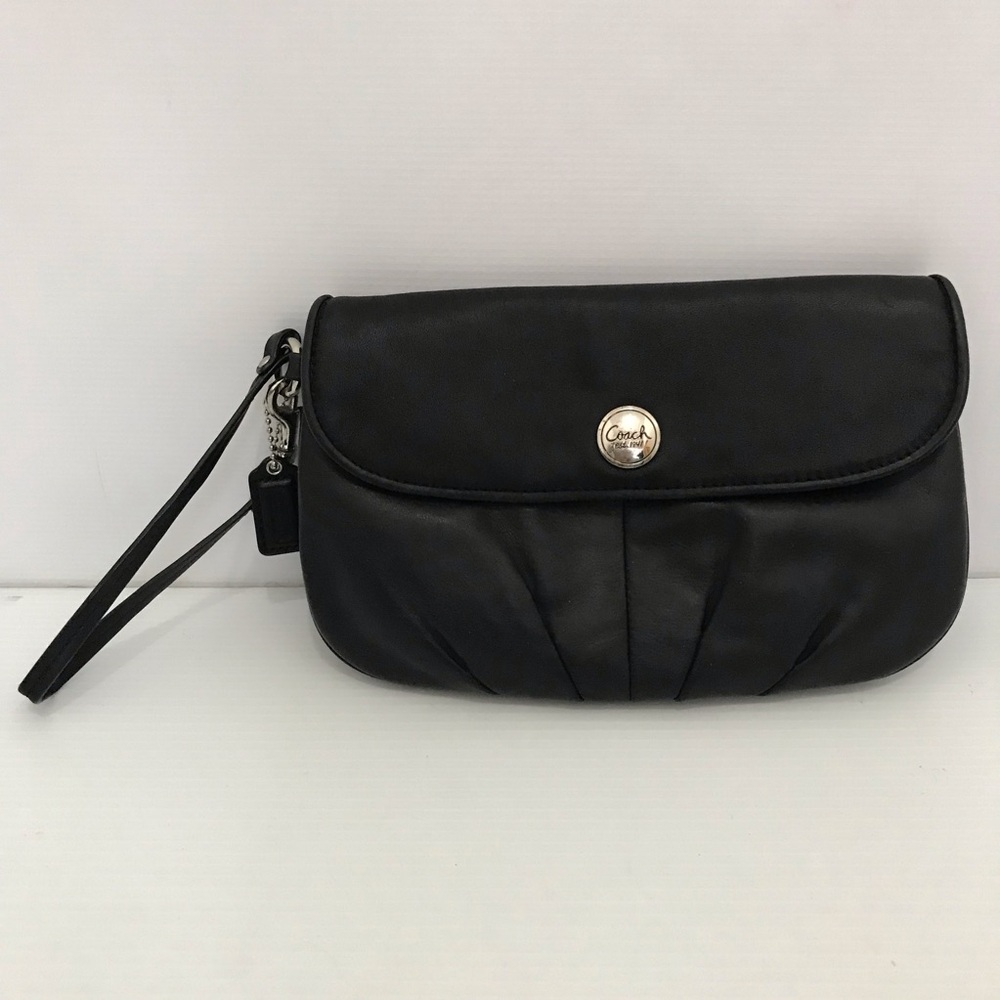 Coach Black Leather Wristlet